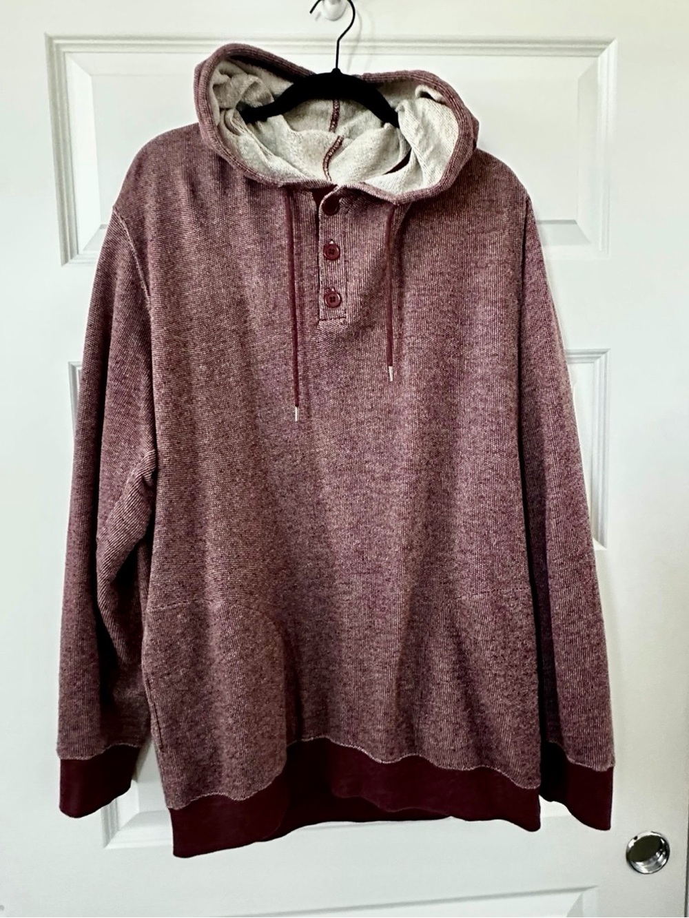 RVCA Men's Hooded Henley Sweatshirt in Dusty Mauve